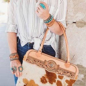 Western skies handmade purse.